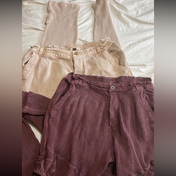 BNWOT Free People Waffle Knit Frankie Pants - Picture 4 of 4